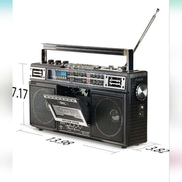 QFX J220 BT Rechargeable Boombox MP3 Conversion from Radio to Cassette/ Bluetoot - Picture 3 of 6